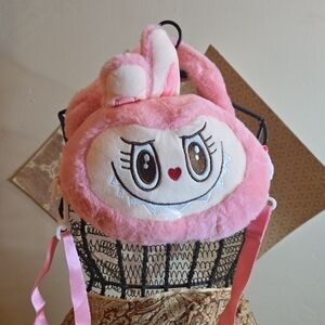 Pink Bunny Plush Kids Bag